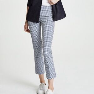 Theory Blue White Gingham Classic Skinny Pant